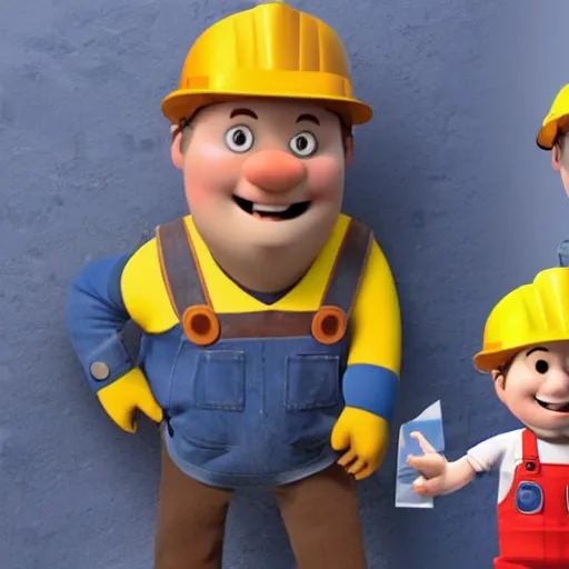 Prompt: bob from bob the builder spotted in real life, camera footage, realistic, 4 k, hyperrealistic, award winning