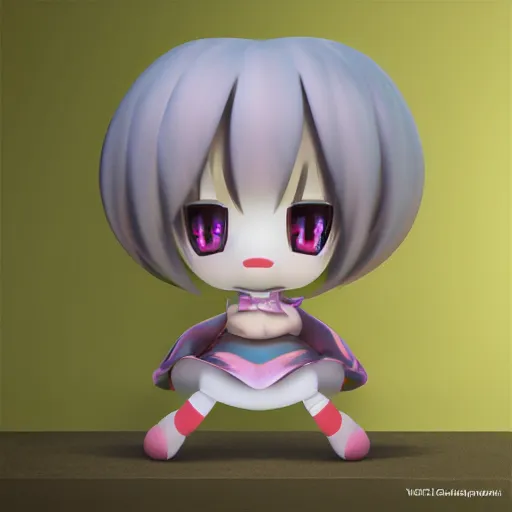 Prompt: cute fumo plush of a metallic reflective girl, global illumination reflectance probe, ssao, chibi anime, magical girl, glow, witch, vray