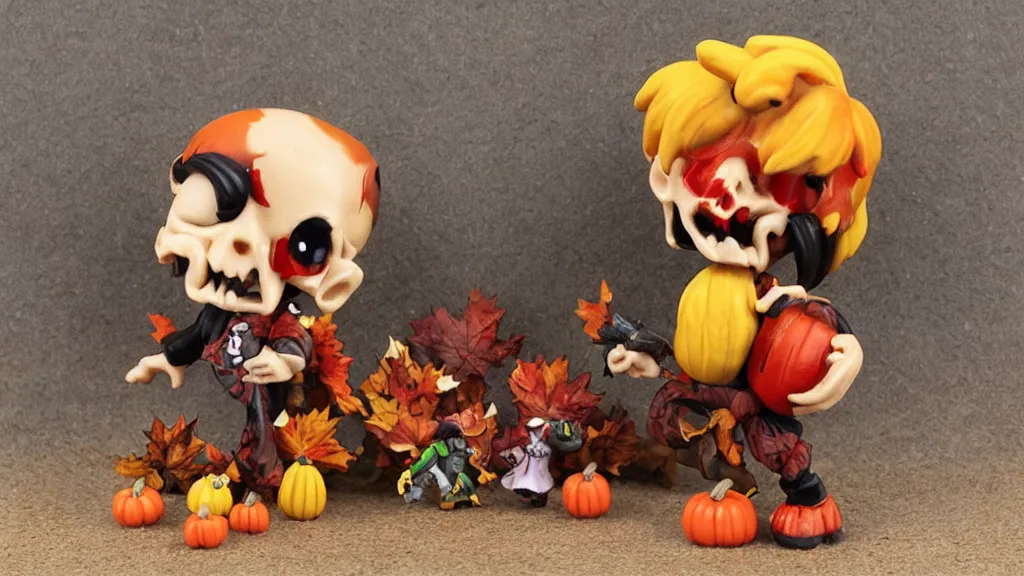 Image similar to 1 6 - bit grim collectible vinyl miniature toy autumn