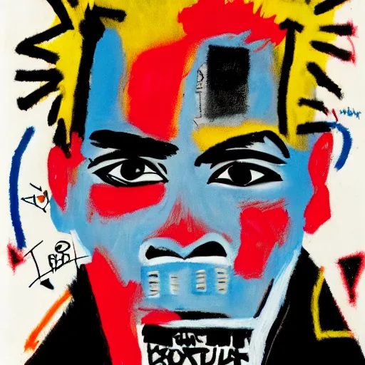 Image similar to punk in the style of basquiat