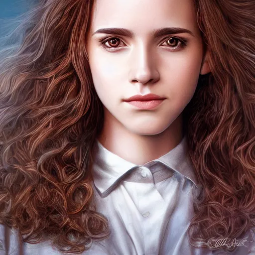 Image similar to 2 5 year old hermione granger, professionally retouched, realistic, smooth face, perfect eyes, symmetrical, full body shot, wide angle, sharp focus, 8 k high definition, insanely detailed, intricate, elegant, art by artgerm