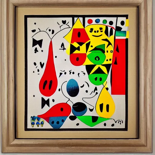 Prompt: master of the placard. engraving graphic on canvas by joan maro. private collection. joan miro