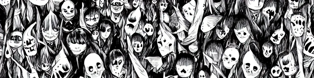 Image similar to Pattern, horror, creepy, dark, manga, pencil, inspired by junji ito, superior quality, masterpiece