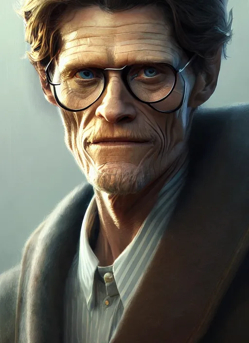 Prompt: williem dafoe as oscar diggs, intricate, d & d, fantasy, art nouveau, digital painting, trending on artstation, sharp focus, illustration, concept design, global illumination, ray tracing, art by artgerm and greg rutkowski and ruan jia