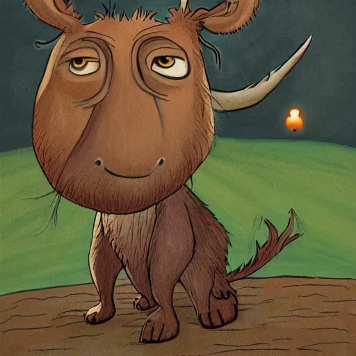 Image similar to the gruffalo, illustration by axel scheffler