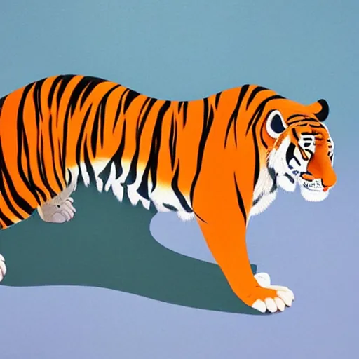 Image similar to an anthropomorphic tiger, painting by hsiao - ron cheng,