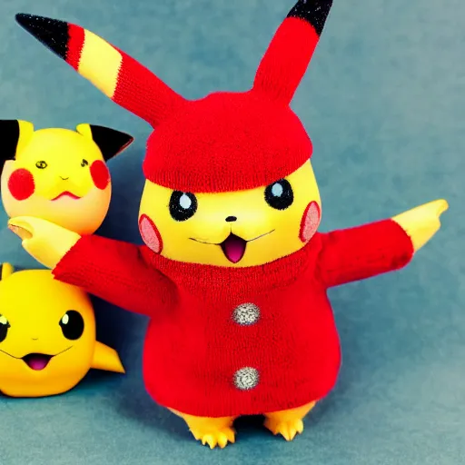 Image similar to pikachu wearing a christmas jumper anime style highly detailed, smooth, sharp focus