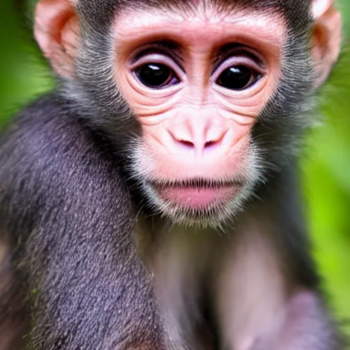 Image similar to cute baby monkey drinking water, 4k, realistic photo