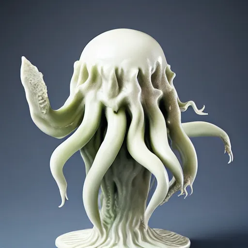 Image similar to a porcelain sculpture of cthulhu product shot