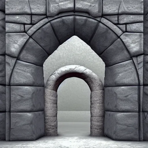 Prompt: stone portal, 3 d art, blender, realistic, by digital artist,