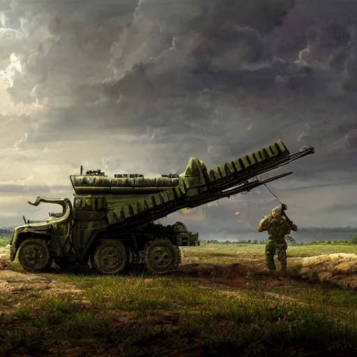 Image similar to Very very very very highly detailed Watermelon as military vehicle with epic weapons, on a battlefield in russian city as background. More Military vehicle less watermelon .Photorealistic Concept 3D digital art in style of Caspar David Friedrich, super rendered in Octane Render, epic RTX dimensional light