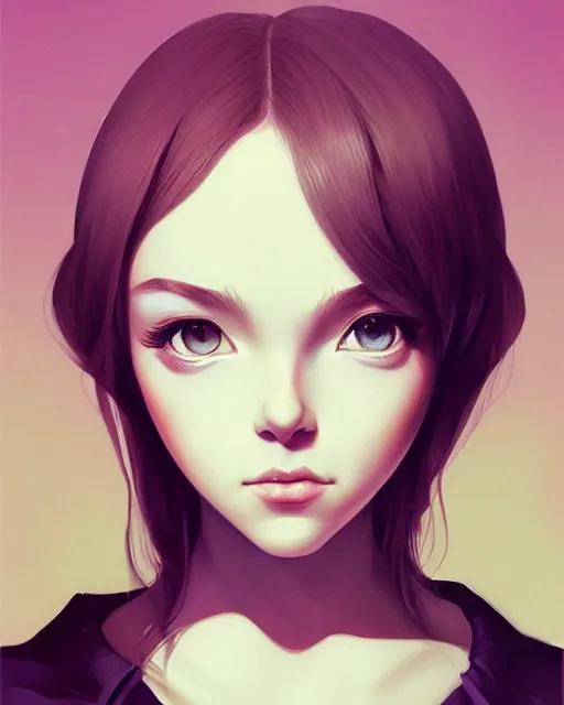 Prompt: a centered portrait of a beautiful nervous girl, in the style of artgerm ross tran, by ilya kuvshinov. 7 0 mm