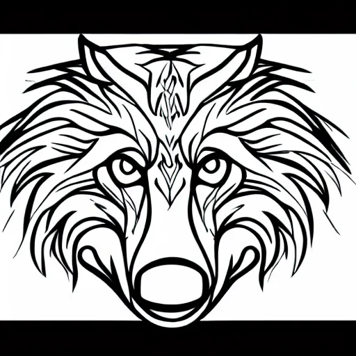 Prompt: wolf template base lineart sideways view, simple, no color, coloring book style, high quality, HD, 8K