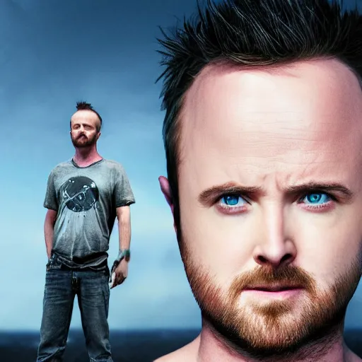 Prompt: a detailed 35mm photograph of half aaron paul + half extraterrestrial aliens, photo realism, realistic, 8k, artstation, cg soceity, national geographic, award-winning photgraphy, bad breaks and breaking badly, galactic modifier