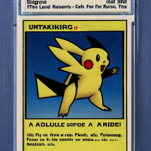Prompt: a 1 9 4 5 pokemon card, unique design