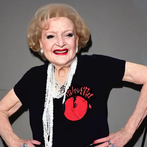 Prompt: betty white gangster rapper
