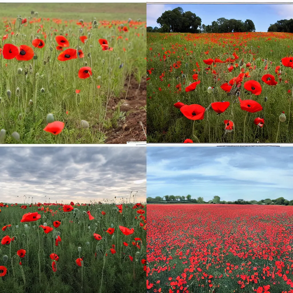 Prompt: hidden poppy plantation