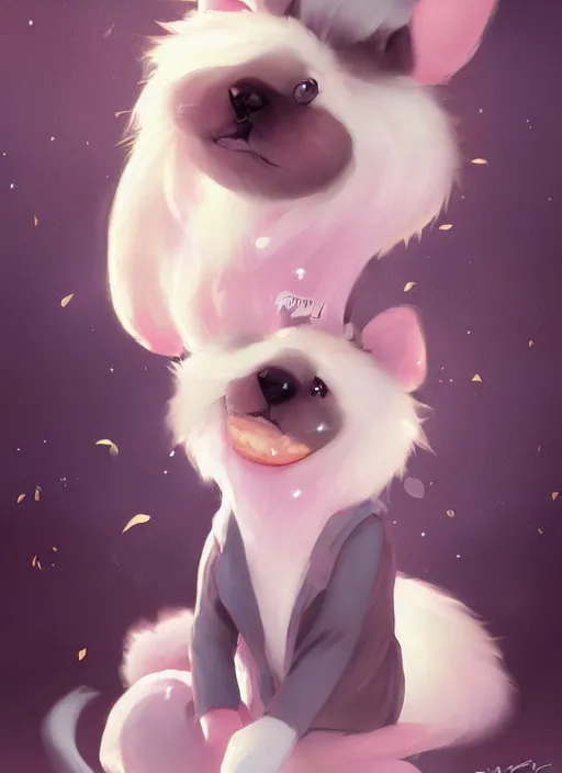 Prompt: adorable, brilliant, elegant, pastel texture, matte painting hyperpop cutest fuzzy furry portrait trending on pixiv