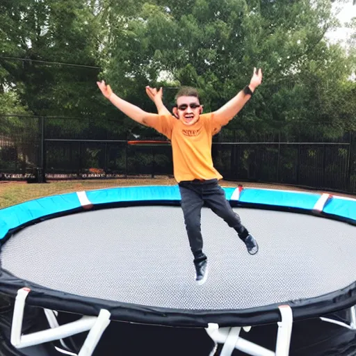 Prompt: yung skrrt on a trampoline