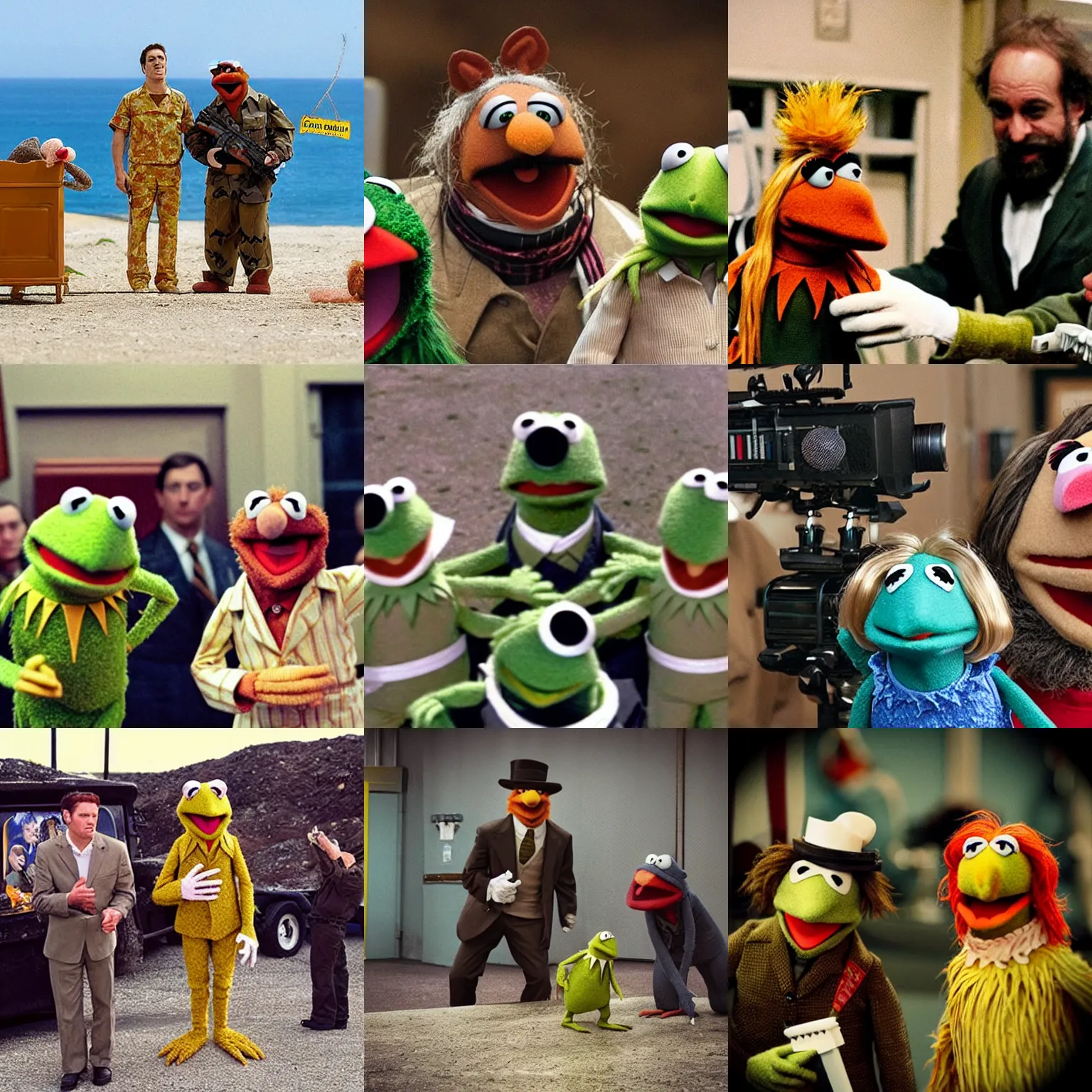Prompt: “movie still of The Muppets Take Guantanamo”