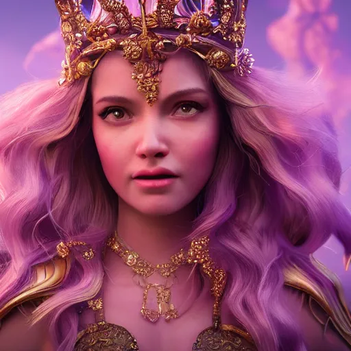 Image similar to wonderful princess of amethyst with fair skin, ornate 8 k gorgeous intricate detailed, accent lighting, dramatic light, octane render