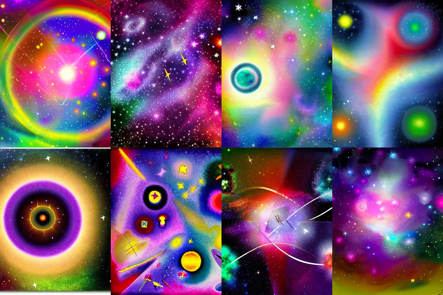 Prompt: stars, aura, milkyway, huble, realistic photo, nebula as clover, astrology, beautiful, night, night lights, kandinsky, hyper realistic