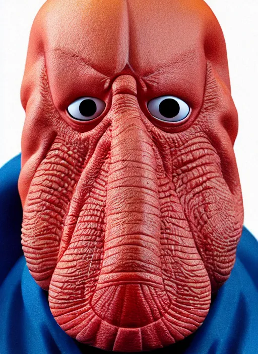 Image similar to photorealistic 3 0 0 0 ( dr. john a. zoidberg ), portrait photography feroflex photorealistic studio lighting ektachrome detailed intricate face details, ultradetails, beautiful face, realistic shaded perfect face, extremely fine details