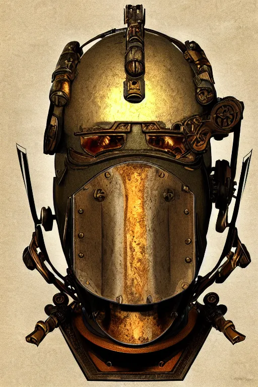 Image similar to steampunk helmet fantasy art mask robot ninja stylized digital illustration sharp focus, elegant intricate digital painting artstation concept art global illumination ray tracing advanced technology chaykin howard and campionpascale and cooke darwyn and davis jack