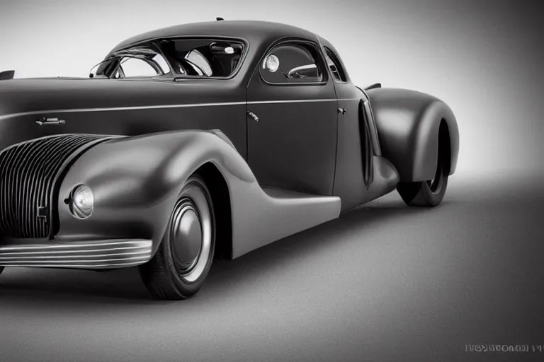 Image similar to Beautiful photograph a concept 1940s dieselpunk car. 8k. Studio lighting.