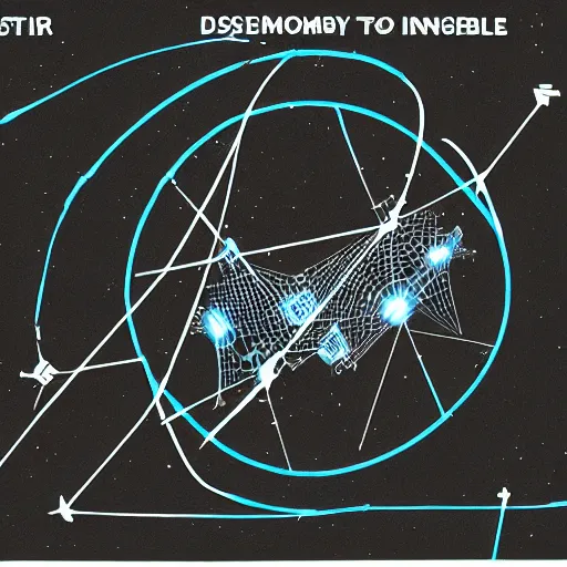Prompt: diagram of the impossible topology that Data was going to send to the borg in star trek