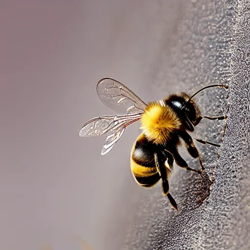 Image similar to photograph of a bee flying inside of someones ear, closeup shot