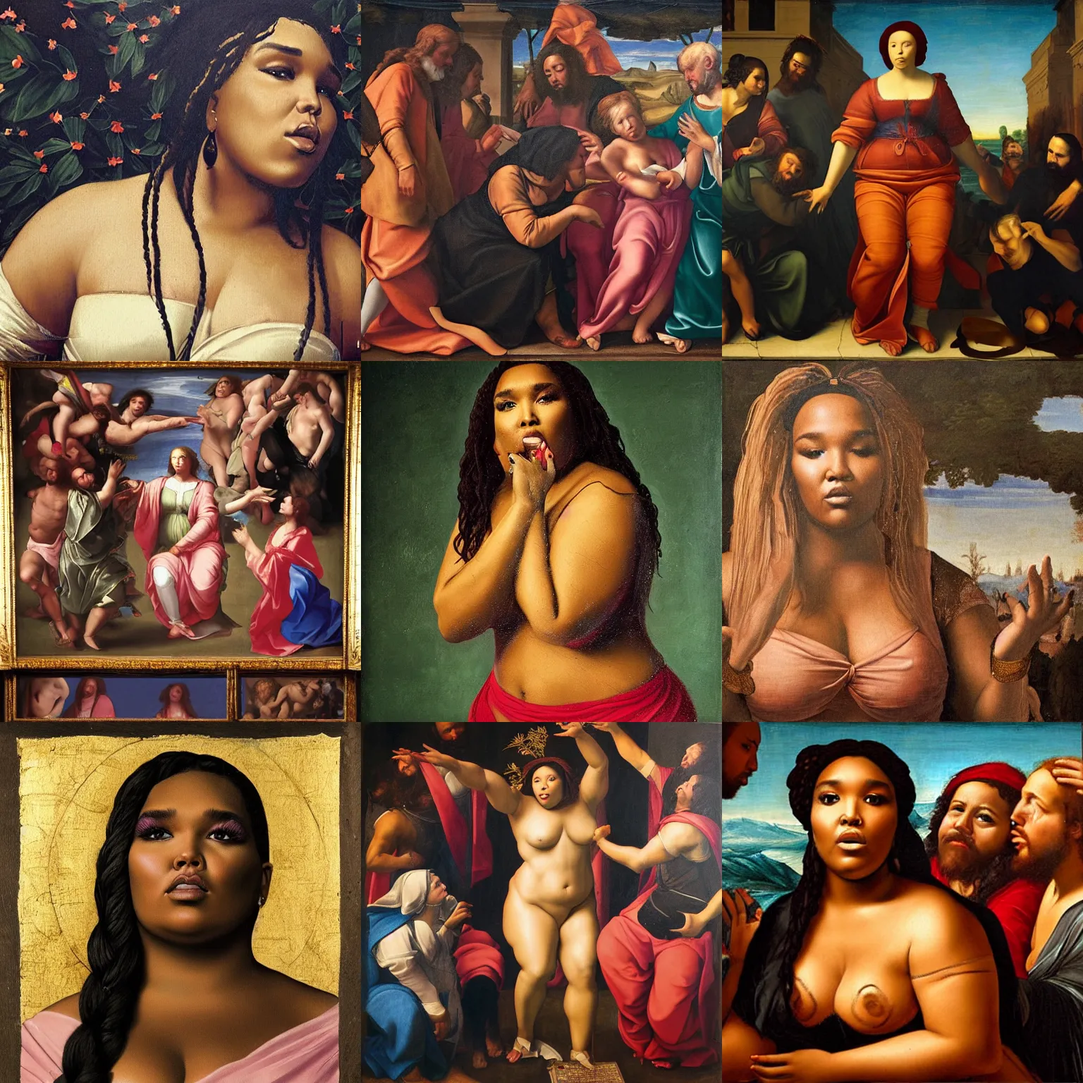 Prompt: renaissance painting of lizzo
