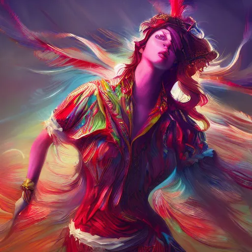 Image similar to somone who is not a god active pose, festive colors, digital art, trending on artstation, high quality, extreme detail, high quality, hyperdetailed