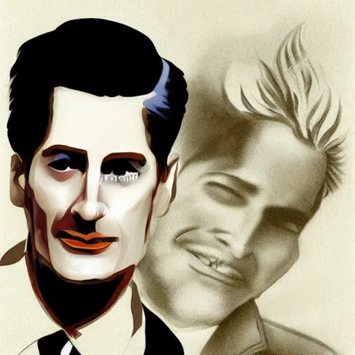 Image similar to dale cooper from twin peaks by dave mckean