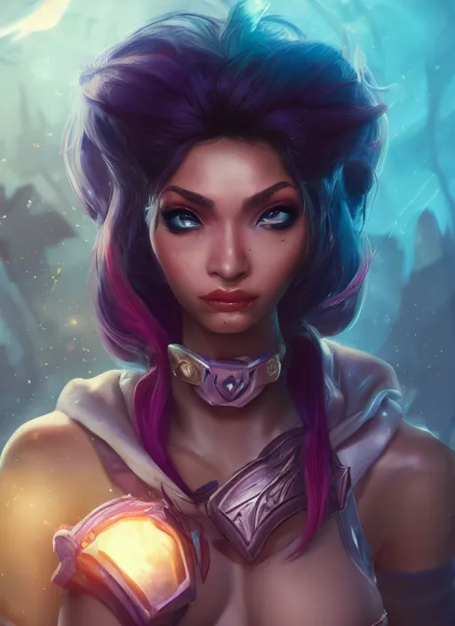 Image similar to samira from league of legends, wearing a patch in her eye, au naturel, hyper detailed, digital art, trending in artstation, cinematic lighting, studio quality, smooth render, unreal engine 5 rendered, octane rendered, art style by klimt and nixeu and ian sprigger and wlop and krenz cushart