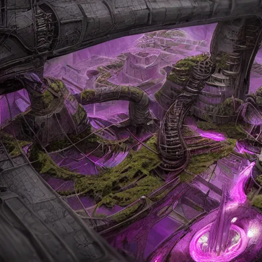 Prompt: sci fi, fantasy, hyper detailed, purple, rendered, unreal engine, concept art