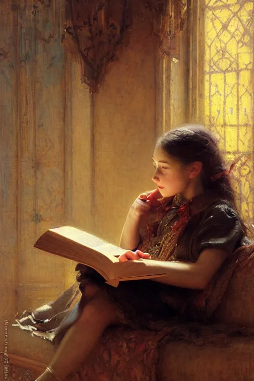 Image similar to a portrait of a girl reading a book, highly detailed, by gaston bussiere, bayard wu, greg rutkowski, odd nerdrum, maxim verehin, realism, dan dos santos, masterpiece, sharp focus, cinematic lightning