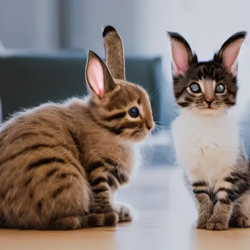 Image similar to Kitten and Bunny in therapy