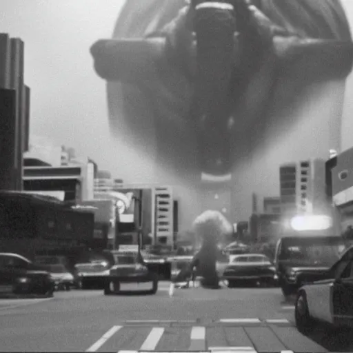 Image similar to giant elephant destroying tokyo in the style of the movie godzilla, cinematic lighting, cinematic framing and shadows 1 9 7 0 s aesthetic