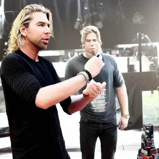 chad robert kroeger of nickelback looking at a mystery Stable Diffusion