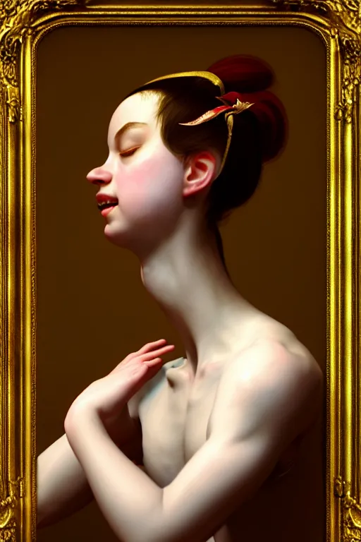 Image similar to epic professional digital art of sweet ballerina accent lighting, painted, intricate, detailed, cheery, fun, effervescent, by roberto ferri, epic, stunning, gorgeous, much wow, much detail, cinematic, masterpiece, unreal engine render