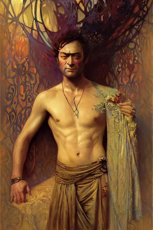 Image similar to jude law, painting by gaston bussiere, craig mullins, greg rutkowski, alphonse mucha