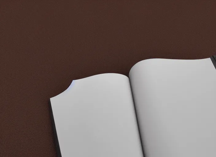 Prompt: open book with empty pages 3D render