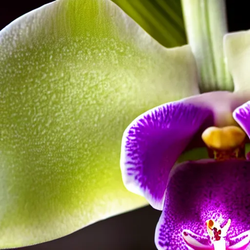 Prompt: macro photo of a orchid. realistic, high detail, lifelike, cinematic