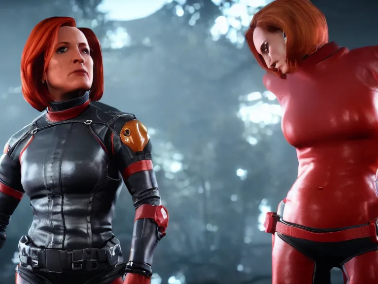 Image similar to Dana Scully in Mortal Kombat 11, ps5 cinematic screen capture, 4k