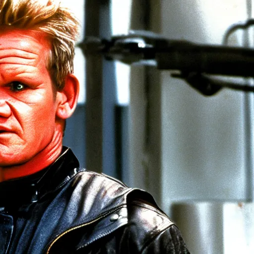 Image similar to Gordon Ramsay as the Terminator in The Terminator (1984)