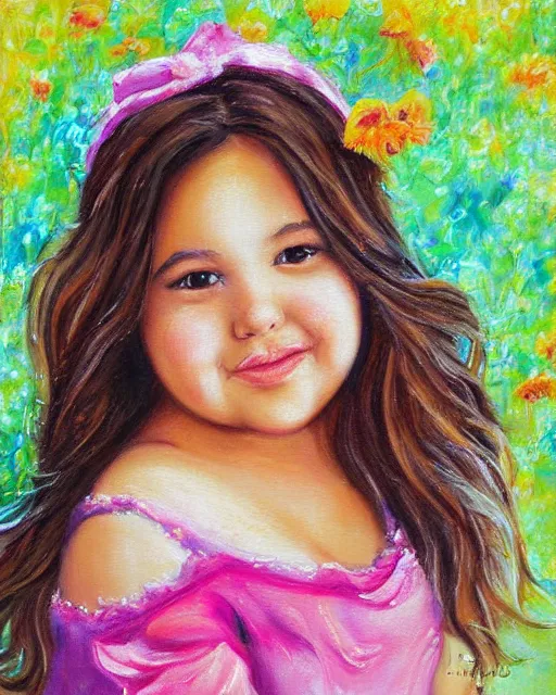 Prompt: beautiful plus size girl painting by lilia alvarado