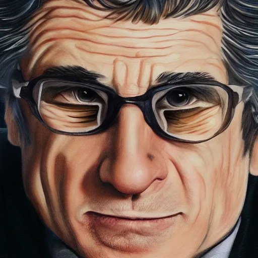 Prompt: a detailed painting of robert deniro disguised as a cat disguised as ben stiller by Cain Kuga and Junji ito, artstation,8k,artstationHD,artstationHQ, cinematic, diffuse lighting