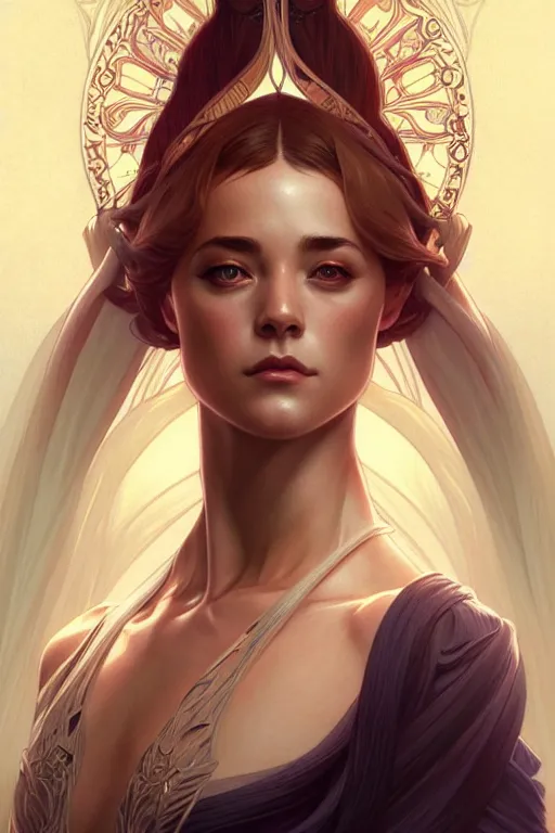 Image similar to symmetry!! intense fanart of alizee as acotar protagonist, intricate, elegant, highly detailed, my rendition, digital painting, artstation, concept art, smooth, sharp focus, illustration, art by artgerm and greg rutkowski and alphonse mucha