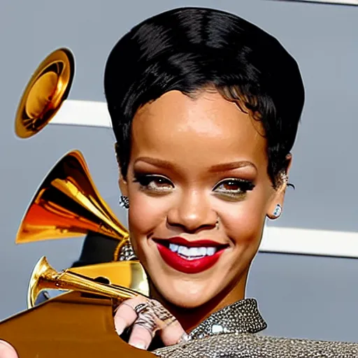 Image similar to rihanna winning a grammy award